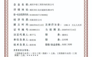 重慶中泰工程咨詢(xún)有限公司勘察測(cè)量資質(zhì)